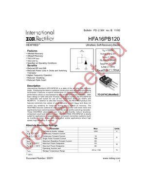 HFA16PB120 datasheet  